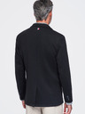 Ombre Clothing Sacou pentru bărbați SLIM din jersey cu structură fină – negru V2 M165 Ombre Clothing