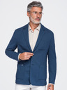 Ombre Clothing Sacou slim pentru bărbați SLIM din jersey cu structură fină – albastru V6 M165 Ombre Clothing