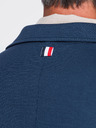 Ombre Clothing Sacou slim pentru bărbați SLIM din jersey cu structură fină – albastru V6 M165 Ombre Clothing