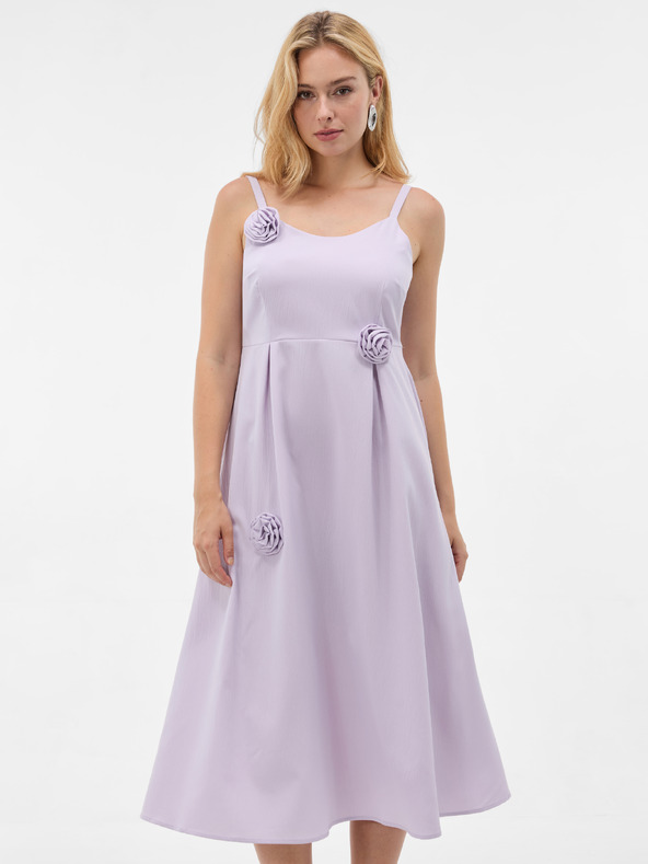 Orsay Rochie midi pentru femei cu croială evazată, pe bretele, mov ORSAY