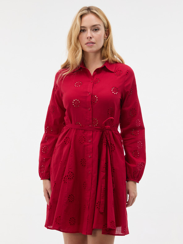 Orsay Rochie tip cămașă scurtă, cu croială evazată, roșu ORSAY