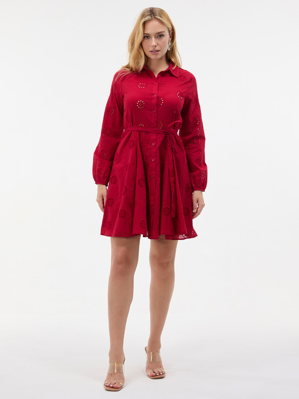 Orsay Rochie tip cămașă scurtă, cu croială evazată, roșu ORSAY