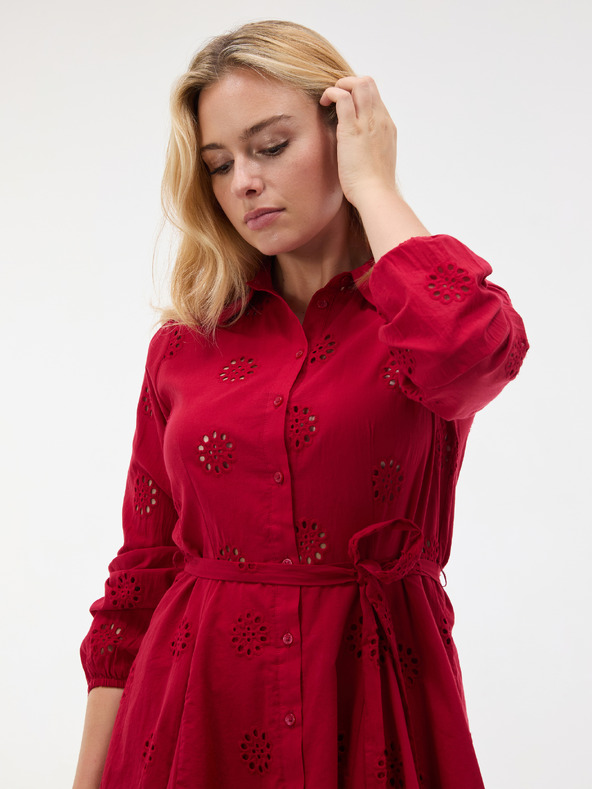 Orsay Rochie tip cămașă scurtă, cu croială evazată, roșu ORSAY