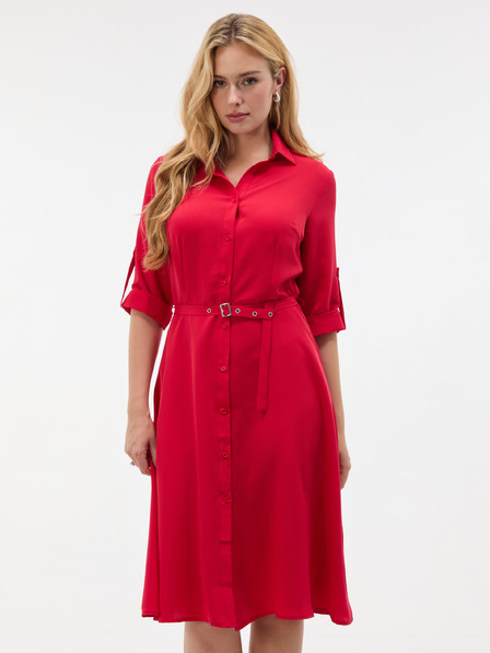 Orsay Rochie tip cămașă scurtă, cu croială evazată, roșu ORSAY
