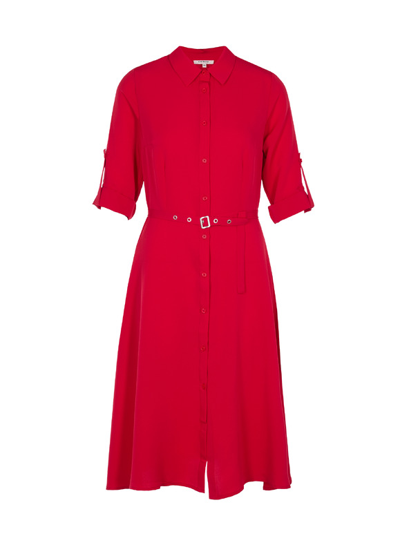 Orsay Rochie tip cămașă scurtă, cu croială evazată, roșu ORSAY