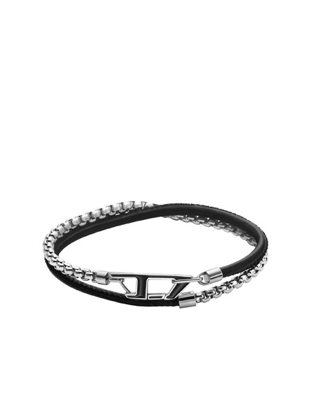 Diesel Brățară unisex Diesel D Logo oțel și piele DX1472040