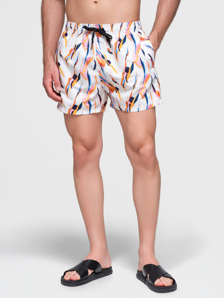 Ombre Clothing Tricou de baie cu model pentru bărbați portocaliu și alb Ombre Clothing