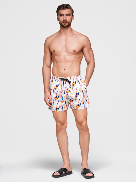 Ombre Clothing Tricou de baie cu model pentru bărbați portocaliu și alb Ombre Clothing