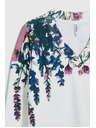 Moodo Hanorac cu tipar floral alb Moodo