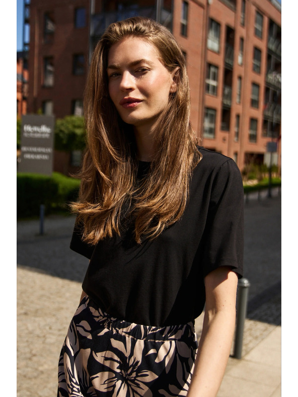 Moodo Tricou din bumbac negru Moodo