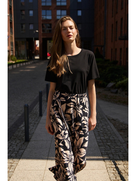 Moodo Fustă midi cu model floral albastru închis Moodo