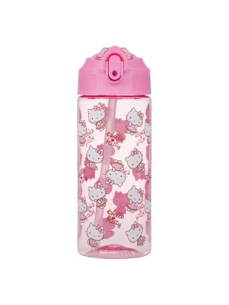 BAAGL  BAAGL Sticlă pentru băut din Tritan cu pai Hello Kitty Sweet Leopard, 500 ml