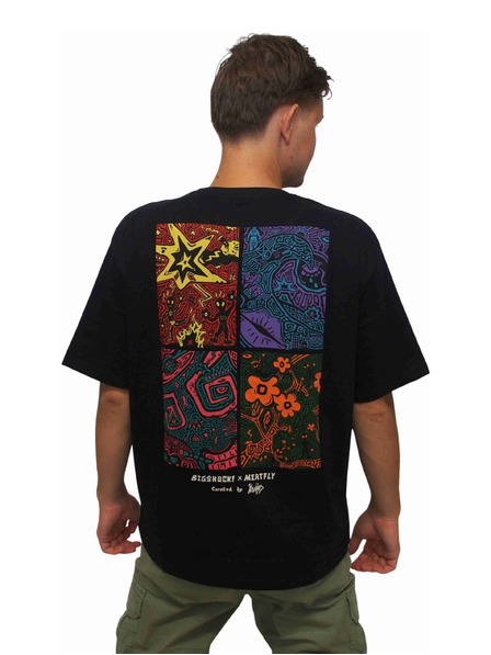 Meatfly Meatfly tricou unisex Big Shock Linocut Black