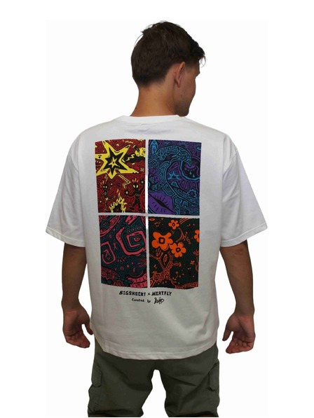 Meatfly Meatfly tricou unisex Big Shock Linocut White