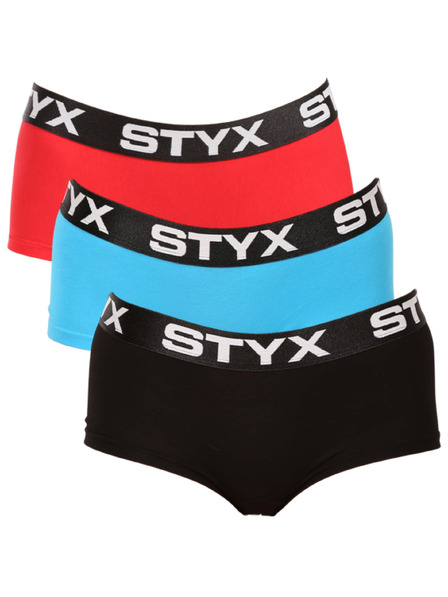 Styx Set de trei - chiloți pentru femei Styx cu talie mulată multicolor