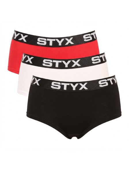 Styx Set de trei - chiloți pentru femei Styx cu talie mulată multicolor
