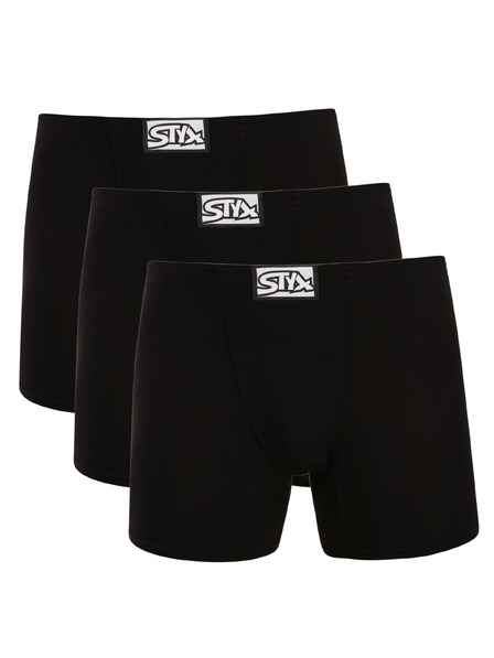 Styx Set de trei - boxeri bărbătești Styx long elastic clasic negri