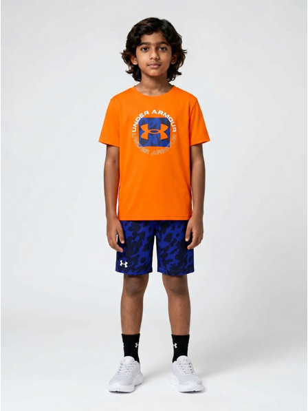 Under Armour Set pentru băieți Under Armour UA TECH PRINTED SS SHORT SET-ORG