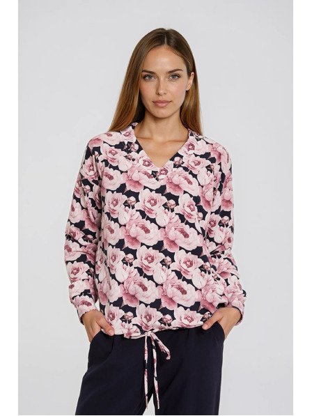 Moodo Bluză cu tipar floral roz Moodo