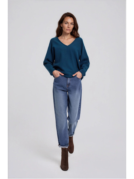 Moodo Jeans mom fit albastru închis Moodo