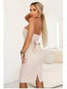 numoco Rochie midi cu corset și talie - bej