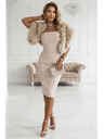numoco Rochie midi cu corset și talie - bej