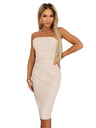 numoco Rochie midi cu corset și talie - bej