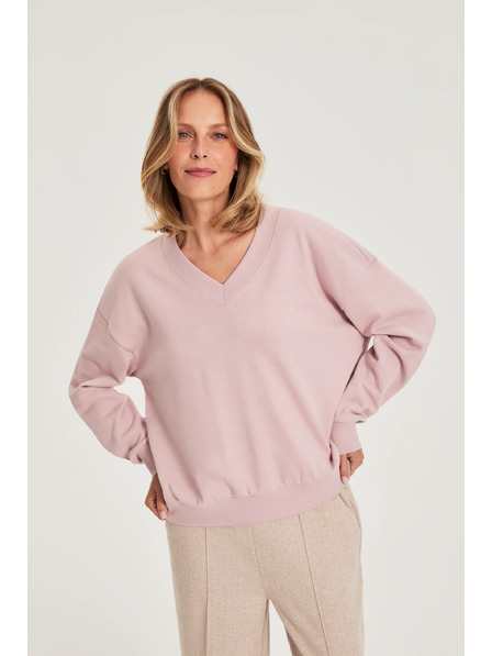 Moodo Bluza cu decolteu in V roz Moodo