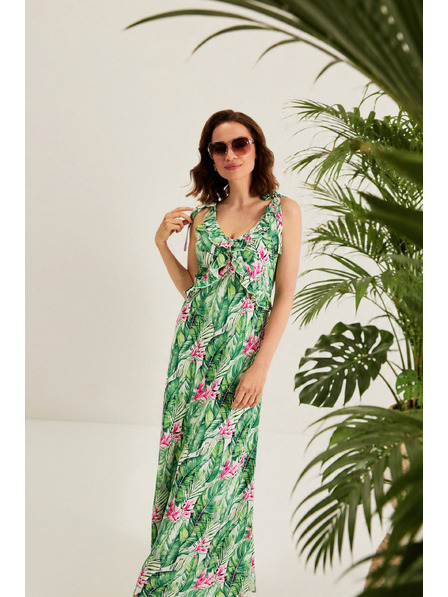 Moodo Rochie din viscoză verde Moodo