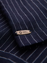 Ombre Clothing Cămașă cu dungi din viscoză și in cu croială regular pentru bărbați cu guler cuban – albastru închis V2 OM-SHSS-0222 Ombre Clothing