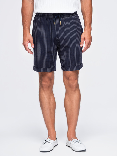 Ombre Clothing Pantaloni scurți din viscoză și in REGULAR FIT pentru bărbați cu dungi – albastru închis V2 OM-SRCS-0208 Ombre Clothing
