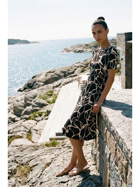 Moodo Rochie midi cu model bej Moodo