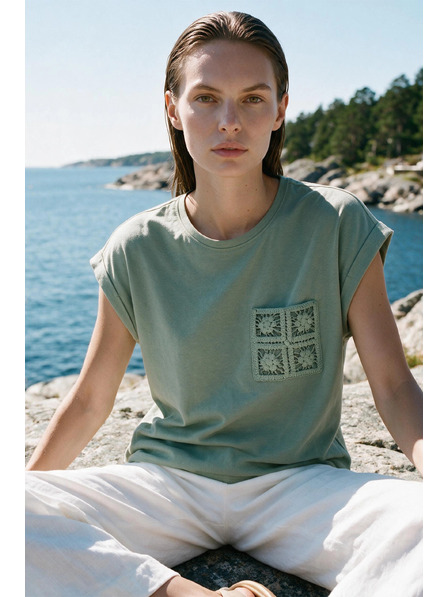 Moodo Tricou din bumbac olive Moodo