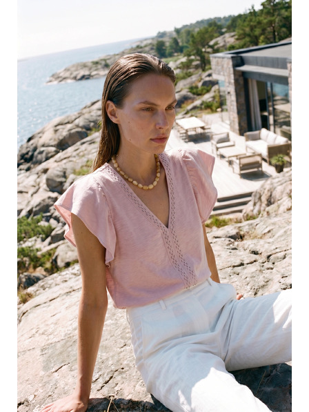 Moodo Bluza cu margele roz Moodo