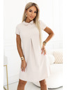numoco LIORA Rochie mini trapezoidală elegantă cu guler - bej deschis
