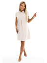 numoco LIORA Rochie mini trapezoidală elegantă cu guler - bej deschis