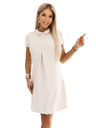 numoco LIORA Rochie mini trapezoidală elegantă cu guler - bej deschis