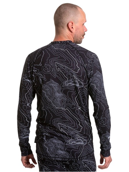 Meatfly Meatfly tricou termic pentru bărbați Avery Black Topography
