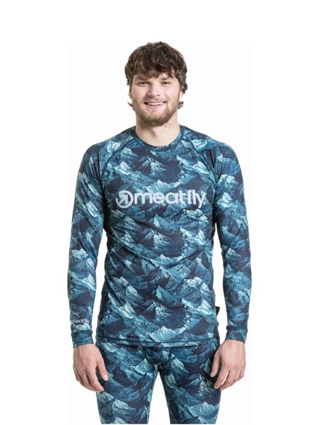 Meatfly Meatfly tricou termic pentru bărbați Avery Green Mountains