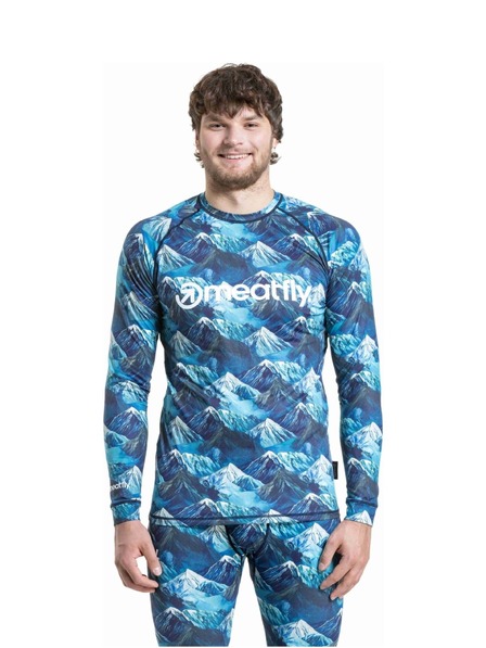 Meatfly Meatfly tricou termic pentru bărbați Avery Blue Mountains
