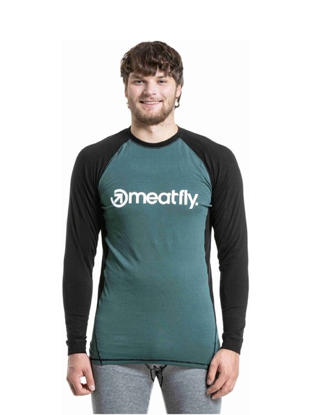 Meatfly Tricou barbati merino Meatfly Carl Black / Botanical