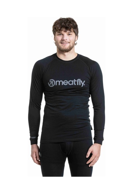 Meatfly Tricou barbati merino Meatfly Bernie Black