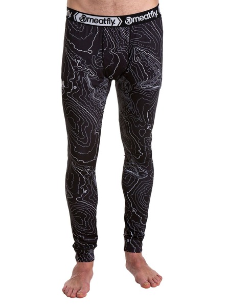 Meatfly Pantaloni barbati termici Meatfly Sloan Black Topography