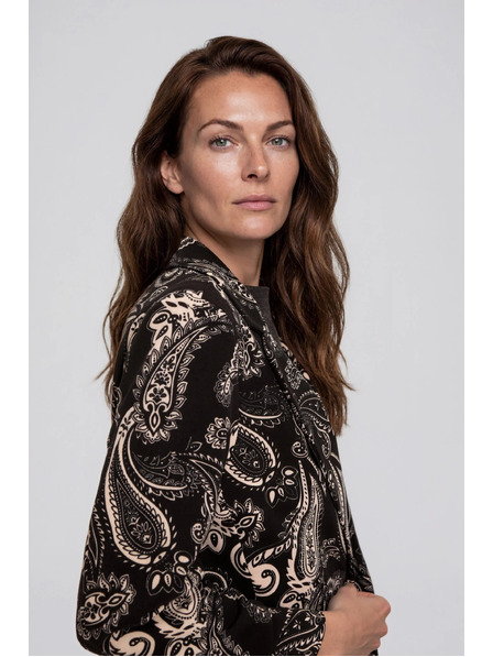 Moodo Sacou cu model paisley negru Moodo