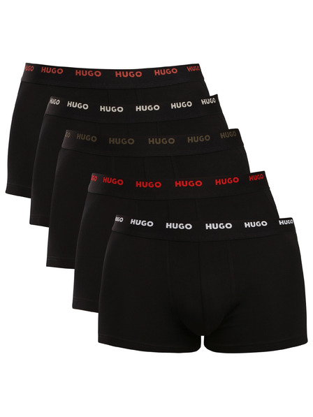 HUGO Set de cinci - boxeri bărbătești HUGO negri
