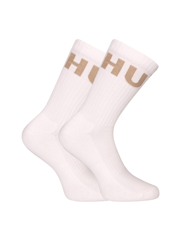 HUGO Set de trei - ciorapi HUGO înalți albi