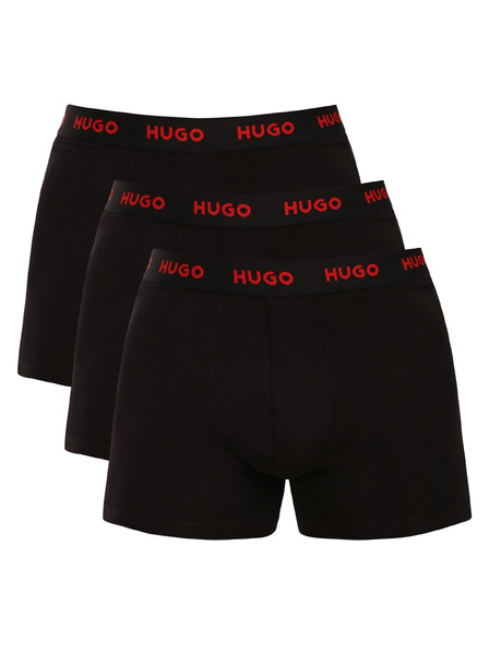 HUGO Set de trei - boxeri bărbătești HUGO negri