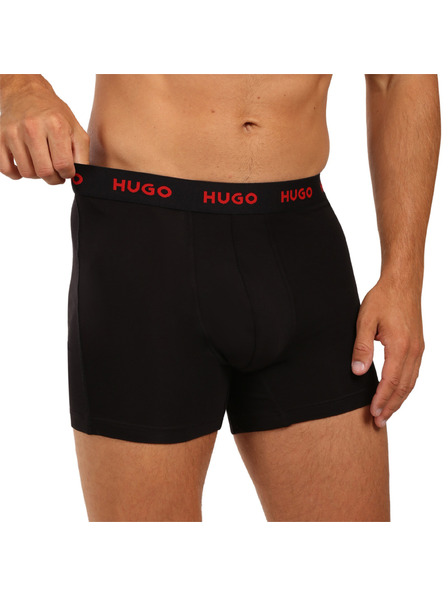 HUGO Set de trei - boxeri bărbătești HUGO negri