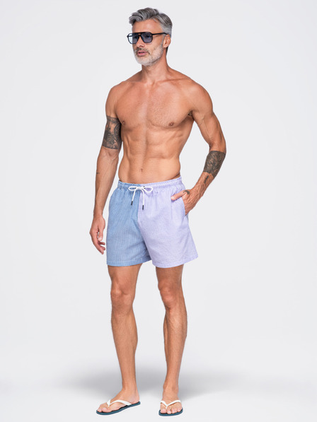 Ombre Clothing Pantaloni de baie bărbătești bicolori din material structurat – albastru-violet V2 OM-SRSS-0215 Ombre Clothing
