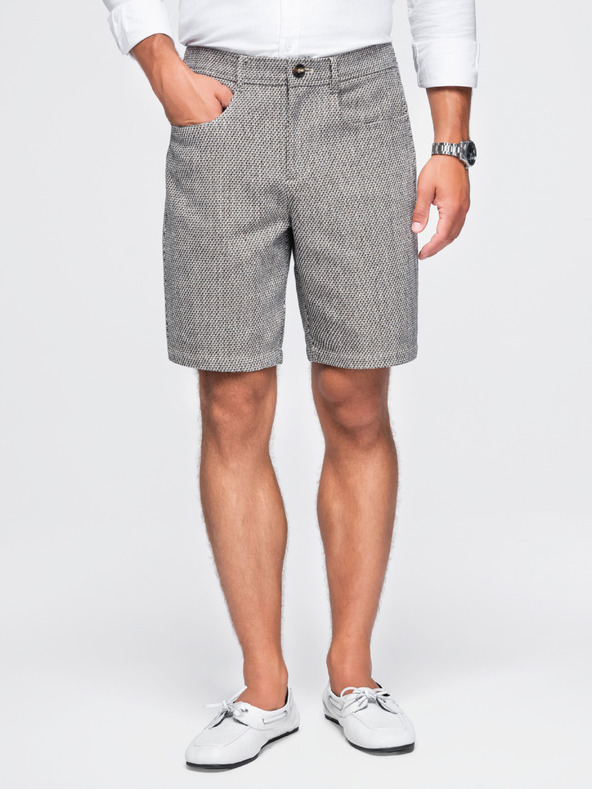Ombre Clothing Șort bărbătesc structurat REGULAR FIT – gri-maro V1 OM-SRCS-0189 Ombre Clothing
